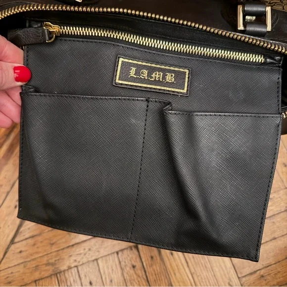 L.A.M.B. Gwen Stefani Lamb Graphic Satchel Handbag Black Y2K - Picture 12 of 17